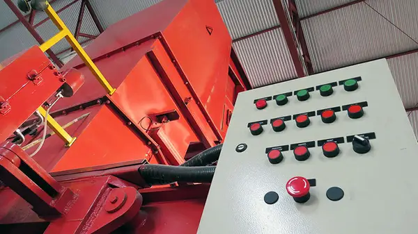 Painel de controle da enfardadeira